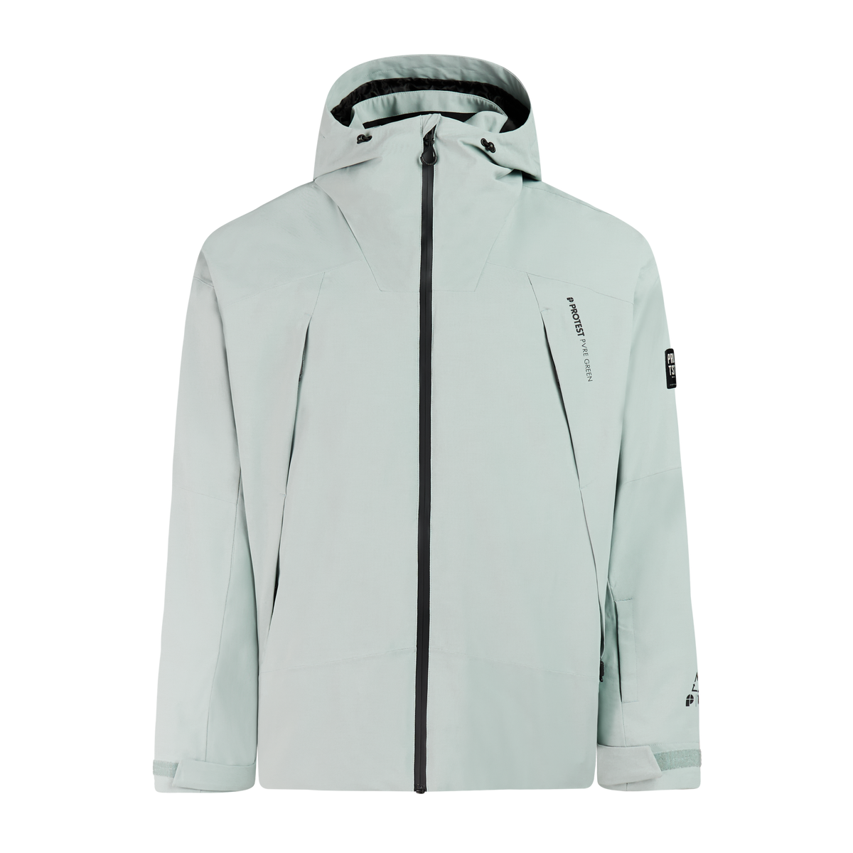 Protest Drifter Men's Snow Jacket in Moonstonegrey — front view