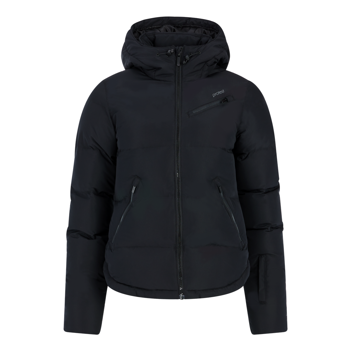 Protest Lucid Women's Snow Jacket in True Black — front view