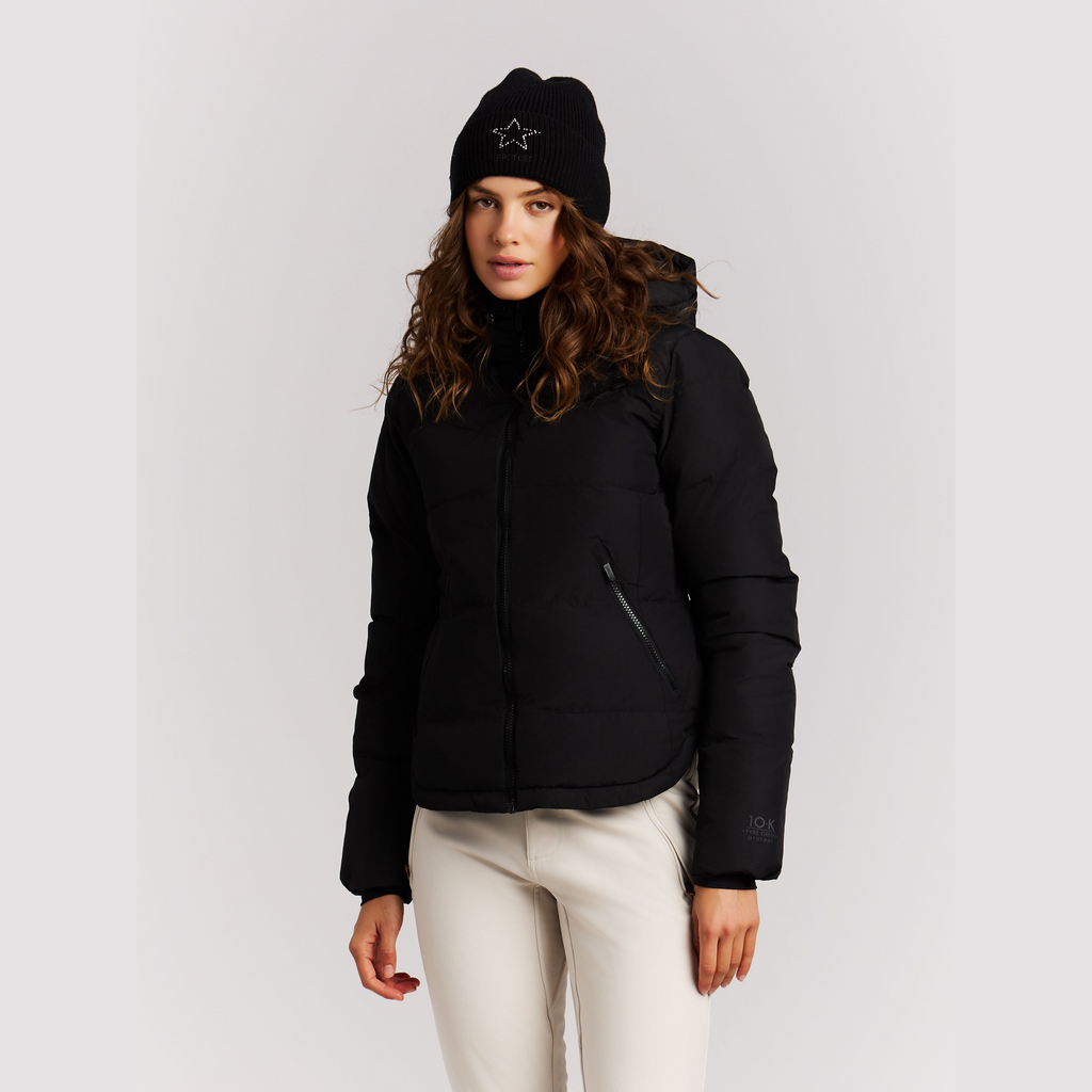 Protest Lucid Women's Snow Jacket in True Black — modeled view