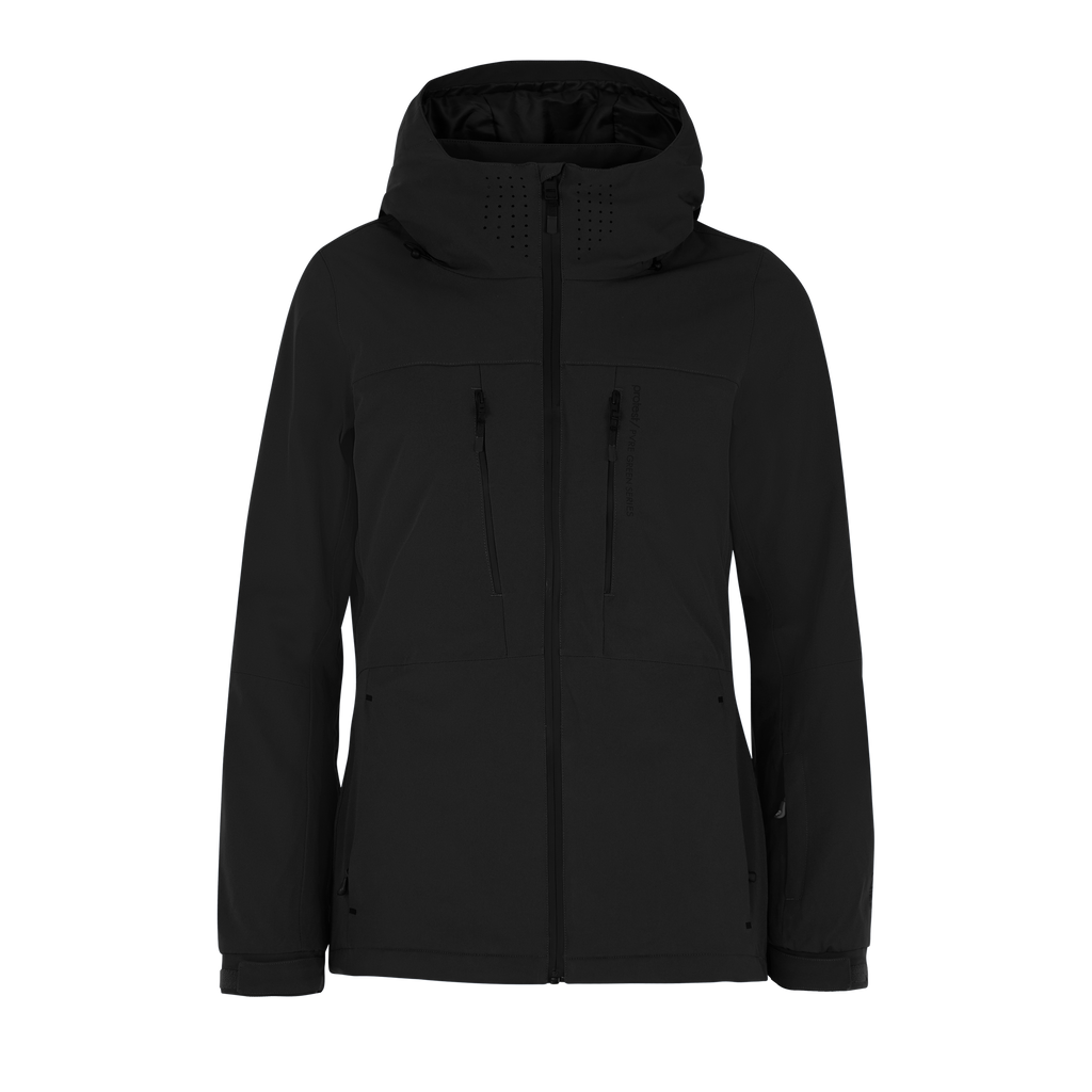 Protest Beverly Women's Snow Jacket in True Black — front view