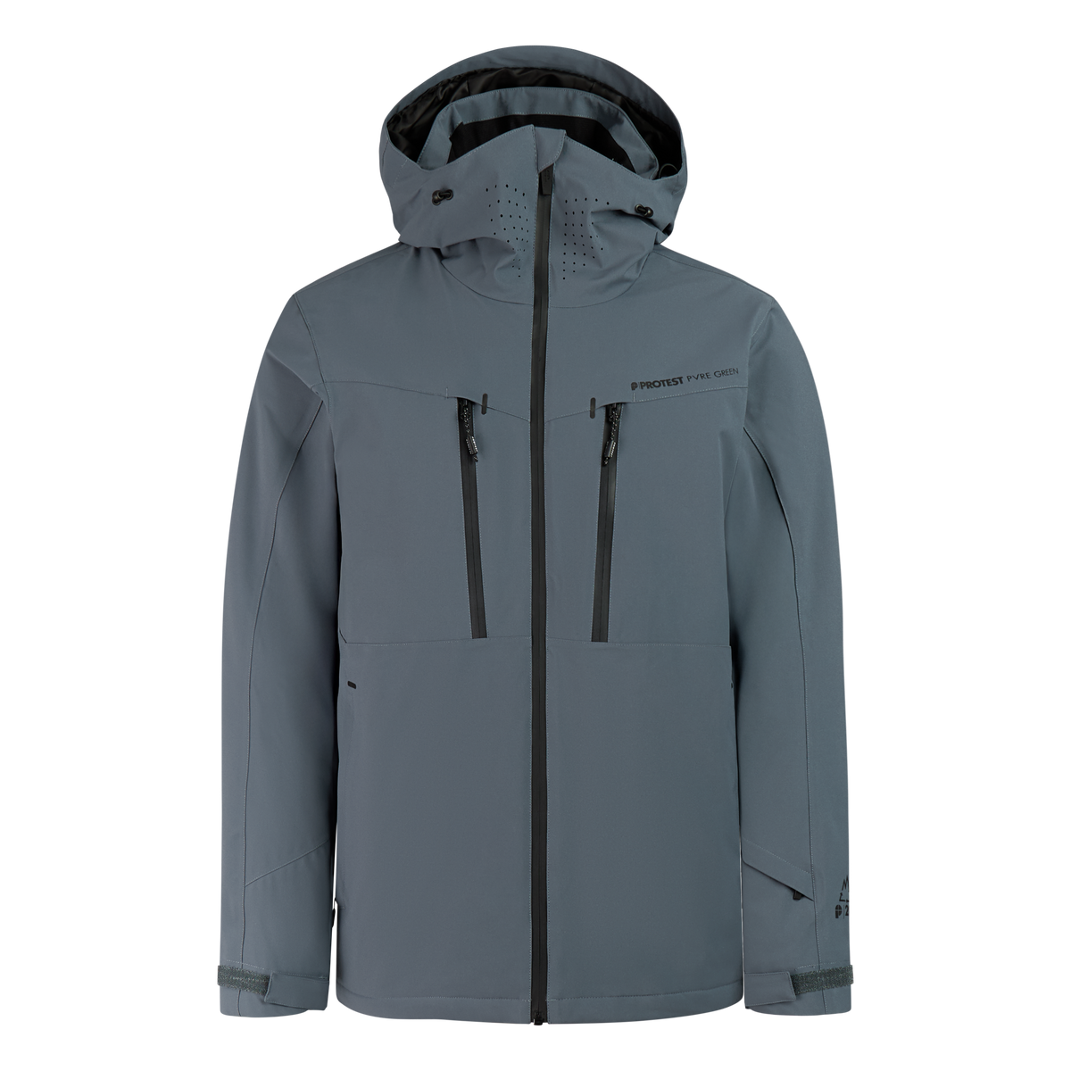 Protest Timothy Men's Snow Jacket in BasaltGrey — front view
