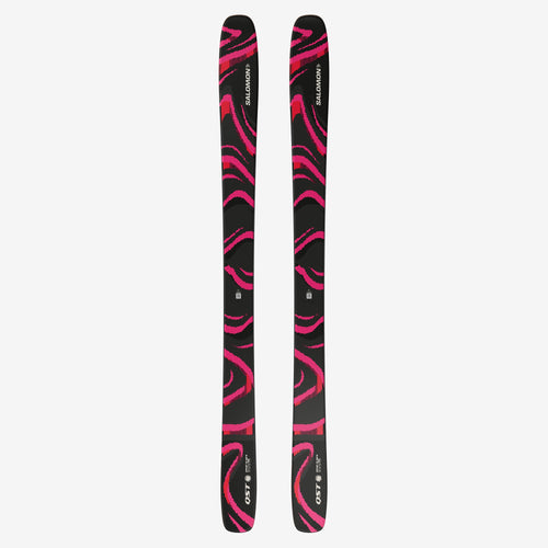 2027 Salomon QST 106 Black Pink skis reverse view