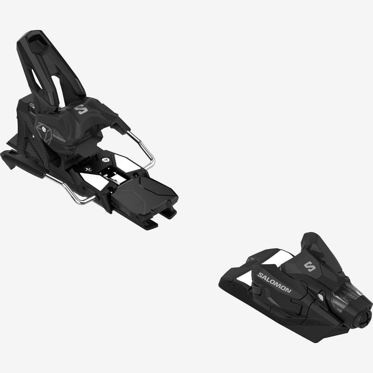 2027 Salomon Strive 14 GripWalk ski bindings in Black and Silver Metallic