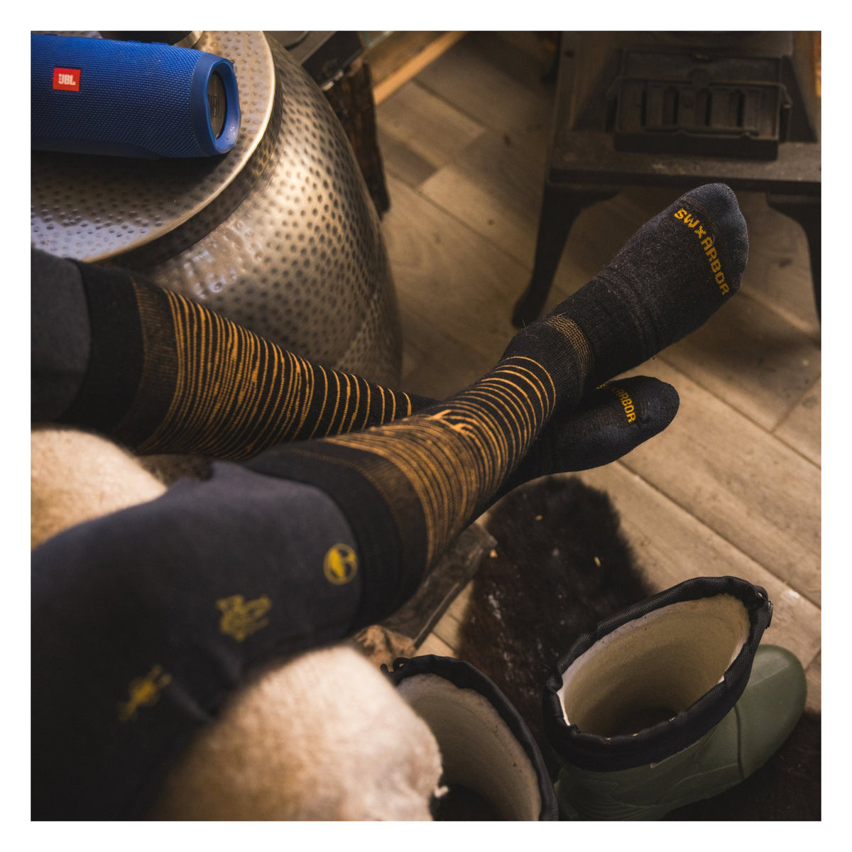 Smartwool, Snowboard Iguchi x Arbor Over The Calf Socks, product view 3