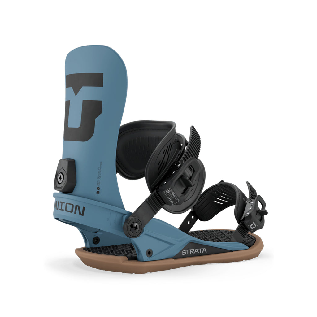 Union Strata 2026/27 snowboard binding in Dark Blue, side view