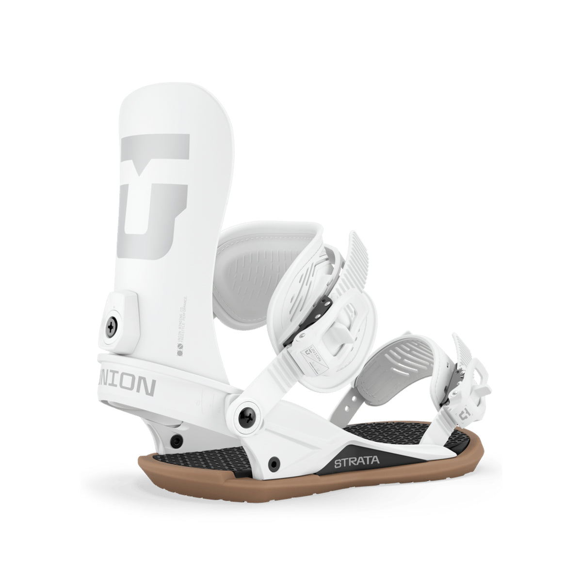 Union Strata 2026/27 snowboard binding in White, side view