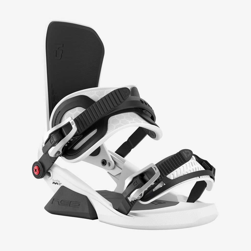 Union Neo white snowboard binding front view