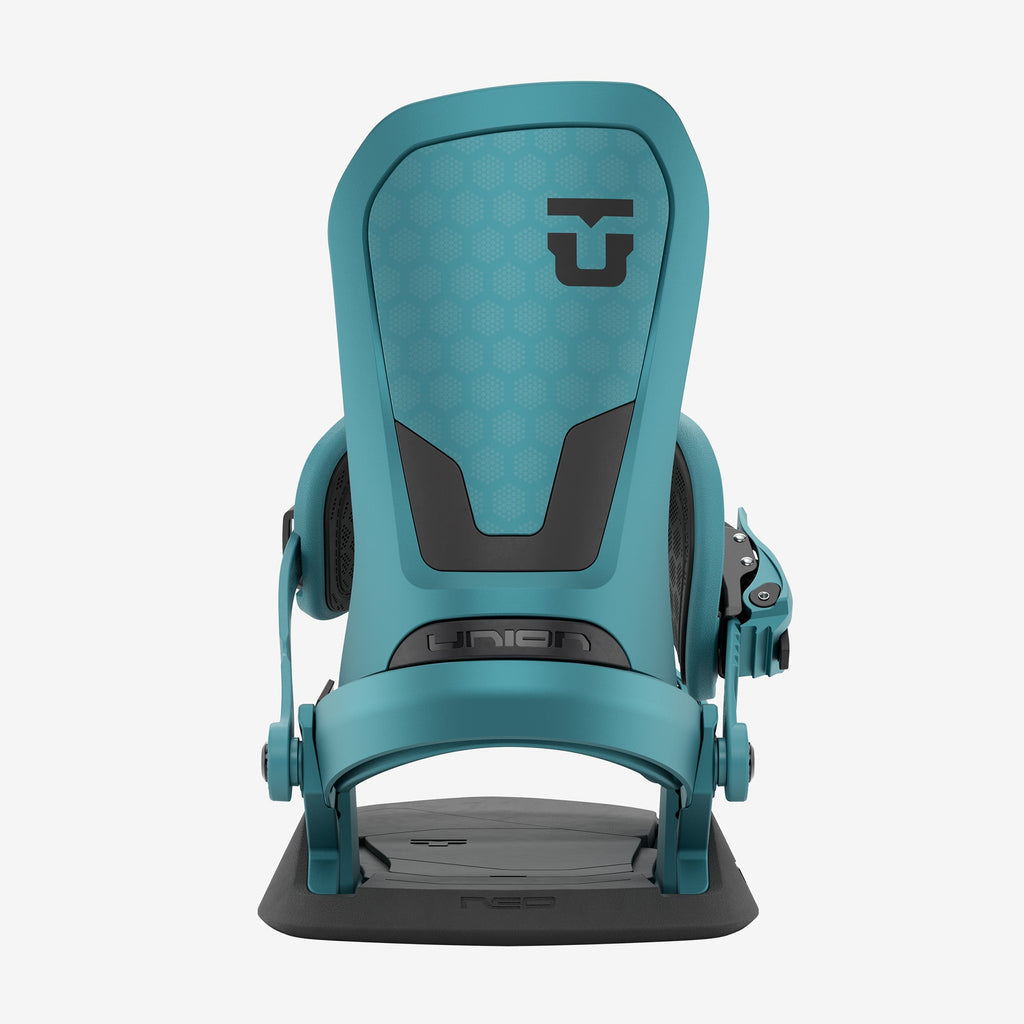 Union Neo green snowboard binding rear view
