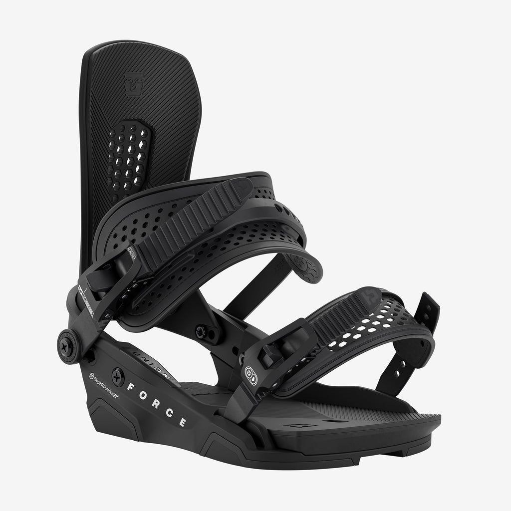 Union Force black snowboard binding front view