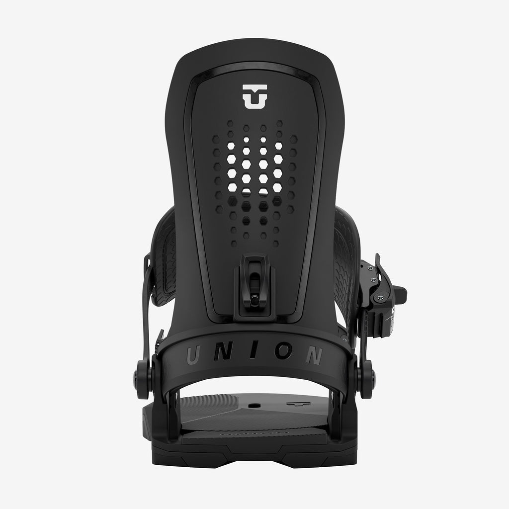 Union Force black snowboard binding rear view