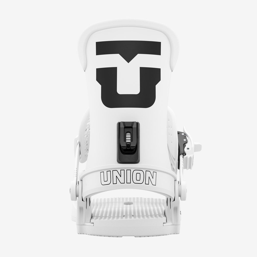 Union Force Classic white snowboard binding rear view