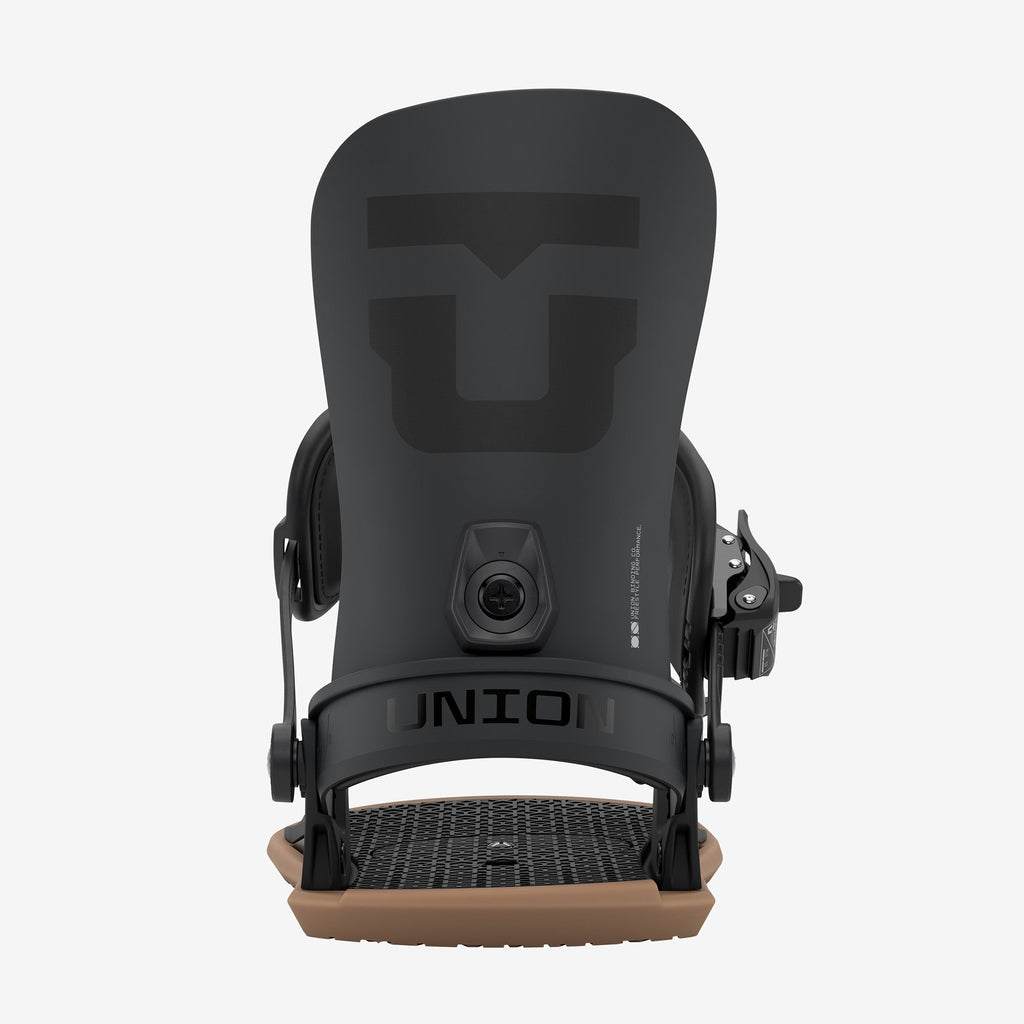 Union Strata black snowboard binding rear view