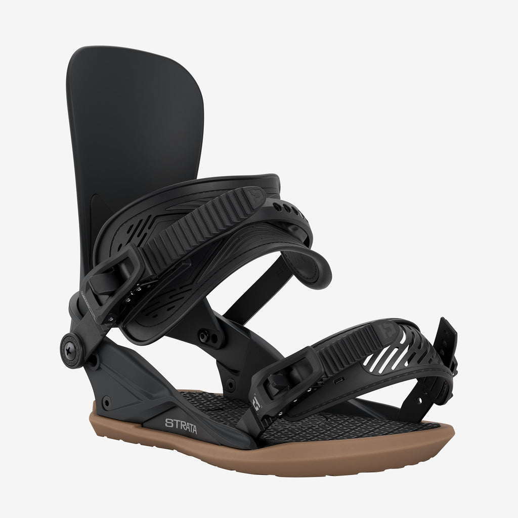 Union Strata black snowboard binding front view