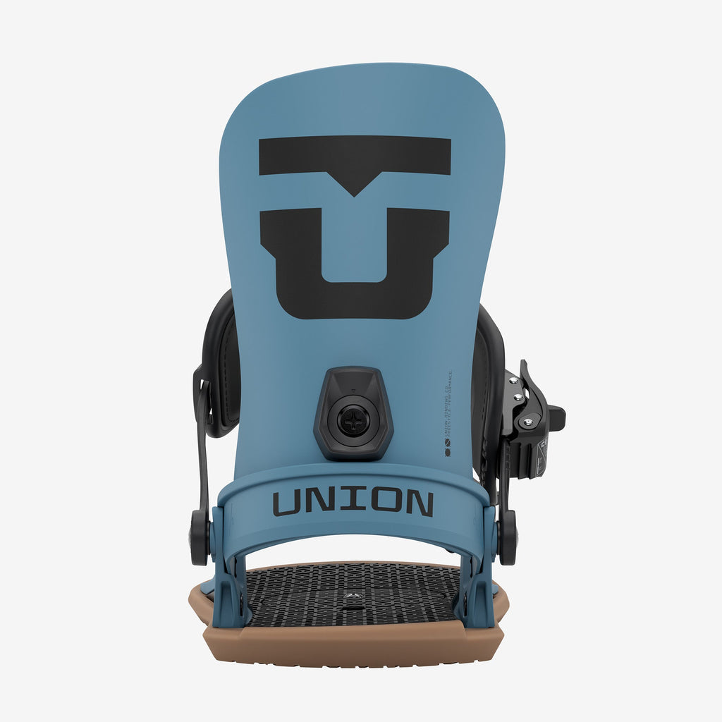 Union Strata dark blue snowboard binding rear view
