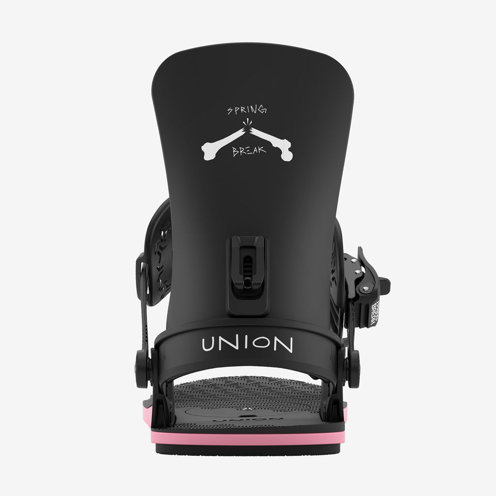 Union Contact spring break snowboard binding rear view