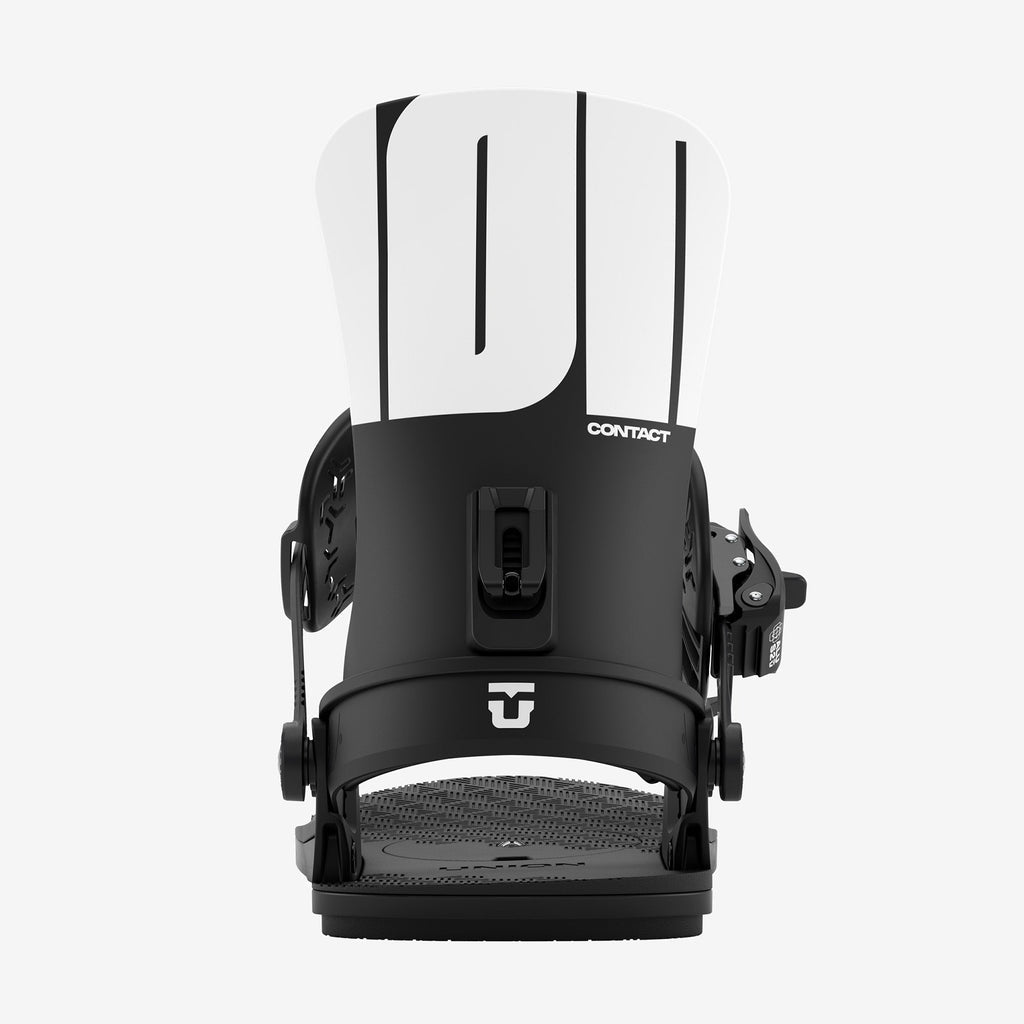 Union Contact black snowboard binding rear view